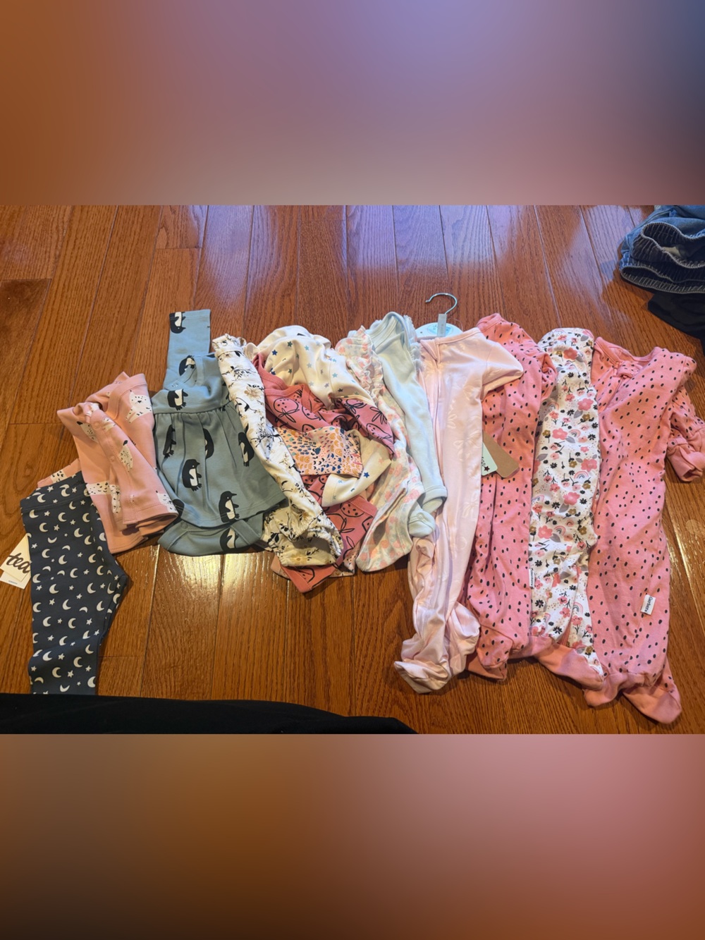 12 piece Mixed Baby Girls Pajama Bundle - onsie, dresses, Carter’s,Gerber, Tea